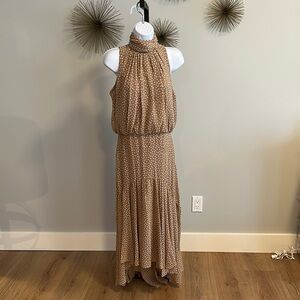 Elegant Tan Polka Dot Dress​​